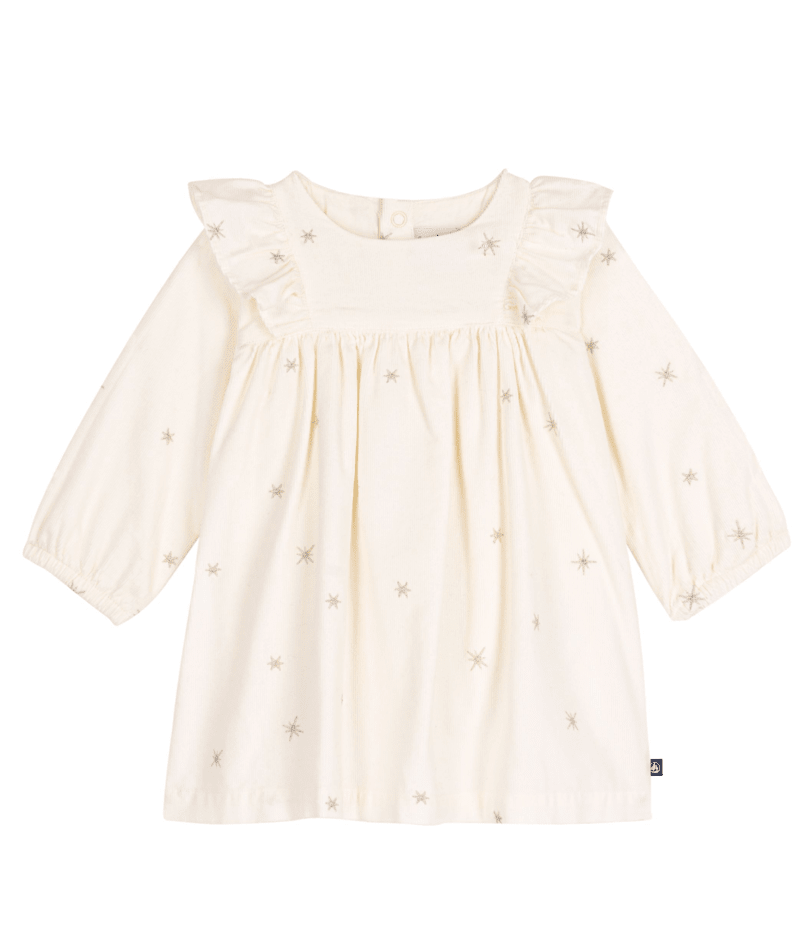 Baby Corduroy Dress with Silver Stars