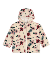 Load image into Gallery viewer, Floral patterned sherpa zip jacket
