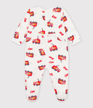 Load image into Gallery viewer, Baby Boy Back Snap Fire Truck Footie
