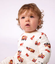 Load image into Gallery viewer, Baby Boy Back Snap Fire Truck Footie

