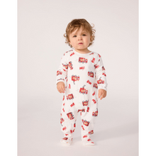 Load image into Gallery viewer, Baby Boy Back Snap Fire Truck Footie

