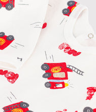 Load image into Gallery viewer, Baby Boy Back Snap Fire Truck Footie
