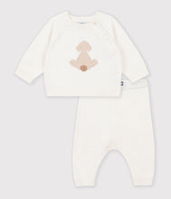 Load image into Gallery viewer, Baby 2 Piece Cream Dog Knit Sweater and Pants

