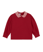 Load image into Gallery viewer, Girls Sweatshirt with Stripe Collar
