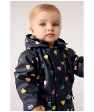 Load image into Gallery viewer, Baby Girl Multi Heart Hooded Raincoat
