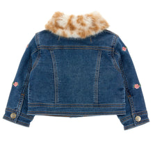 Load image into Gallery viewer, Leopard Denim Jacket with Rose Embroidery
