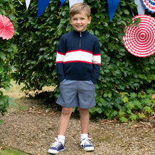 Load image into Gallery viewer, Classic Striped Half Zip Sweater

