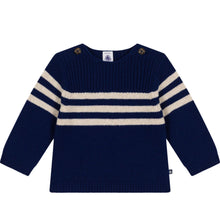 Load image into Gallery viewer, Baby Navy Striped Sweater
