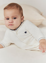Load image into Gallery viewer, Velour Front Snap Sailor Footie
