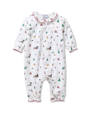Load image into Gallery viewer, Baby Twill Madeline Romper in Holiday Town
