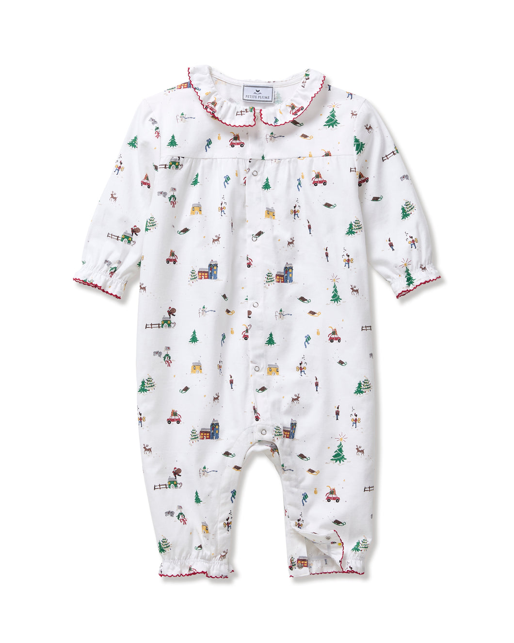 Baby Twill Madeline Romper in Holiday Town