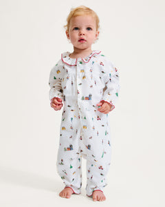 Baby Twill Madeline Romper in Holiday Town