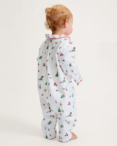 Baby Twill Madeline Romper in Holiday Town
