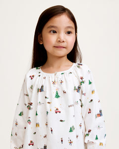 Twill Delphine Nightgown in Holiday Town