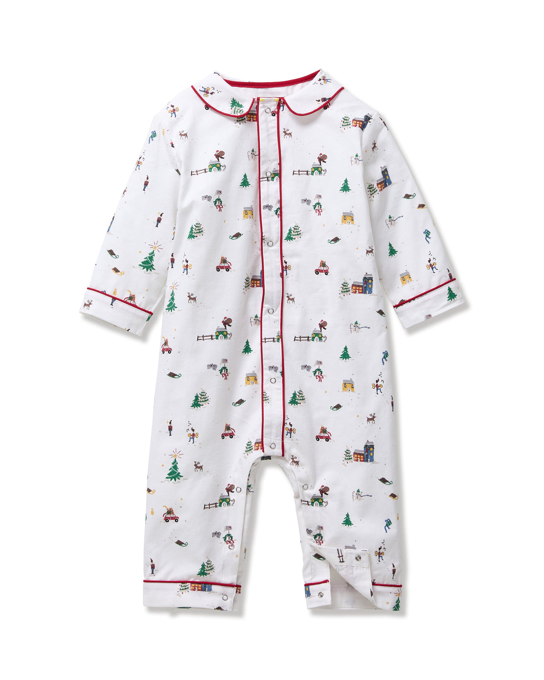 Baby Twill Cambridge Romper in Holiday Town