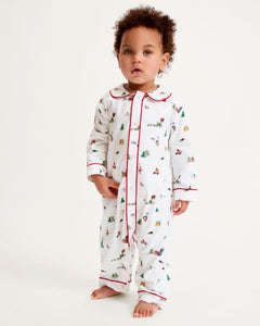 Baby Twill Cambridge Romper in Holiday Town