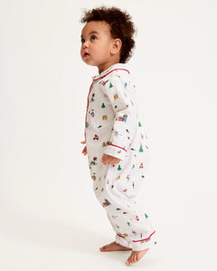 Baby Twill Cambridge Romper in Holiday Town