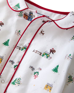 Baby Twill Cambridge Romper in Holiday Town
