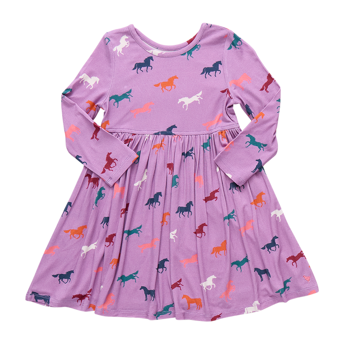 Purple Dress with horses