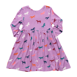 Lavender Horses Bamboo Steph Dress