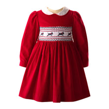 Load image into Gallery viewer, Scottie Dog Corduroy Smocked Dress
