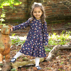 Owls in The Woods Pleated Dress