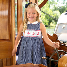 Load image into Gallery viewer, Anchor Smocked Dress
