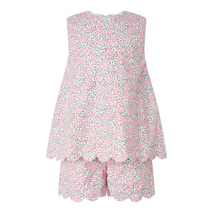 Scalloped Floral Top and Short Set