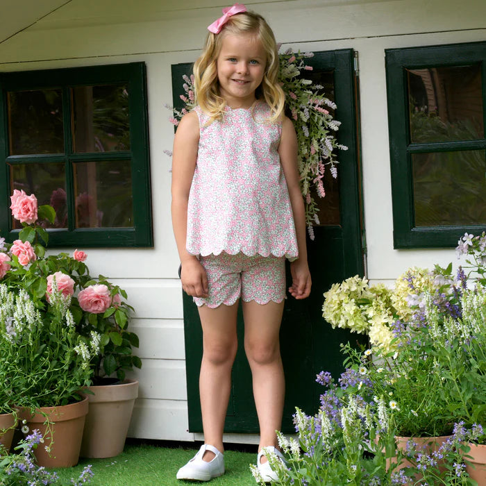 Scalloped Floral Top and Short Set