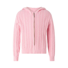 Load image into Gallery viewer, Cable Knit Zip Hoodie
