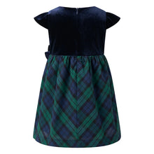 Load image into Gallery viewer, Baby Velvet Blackwatch Check Party Dress
