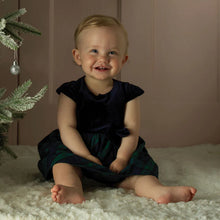 Load image into Gallery viewer, Baby Velvet Blackwatch Check Party Dress
