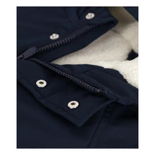 Load image into Gallery viewer, Navy Hooded Coat
