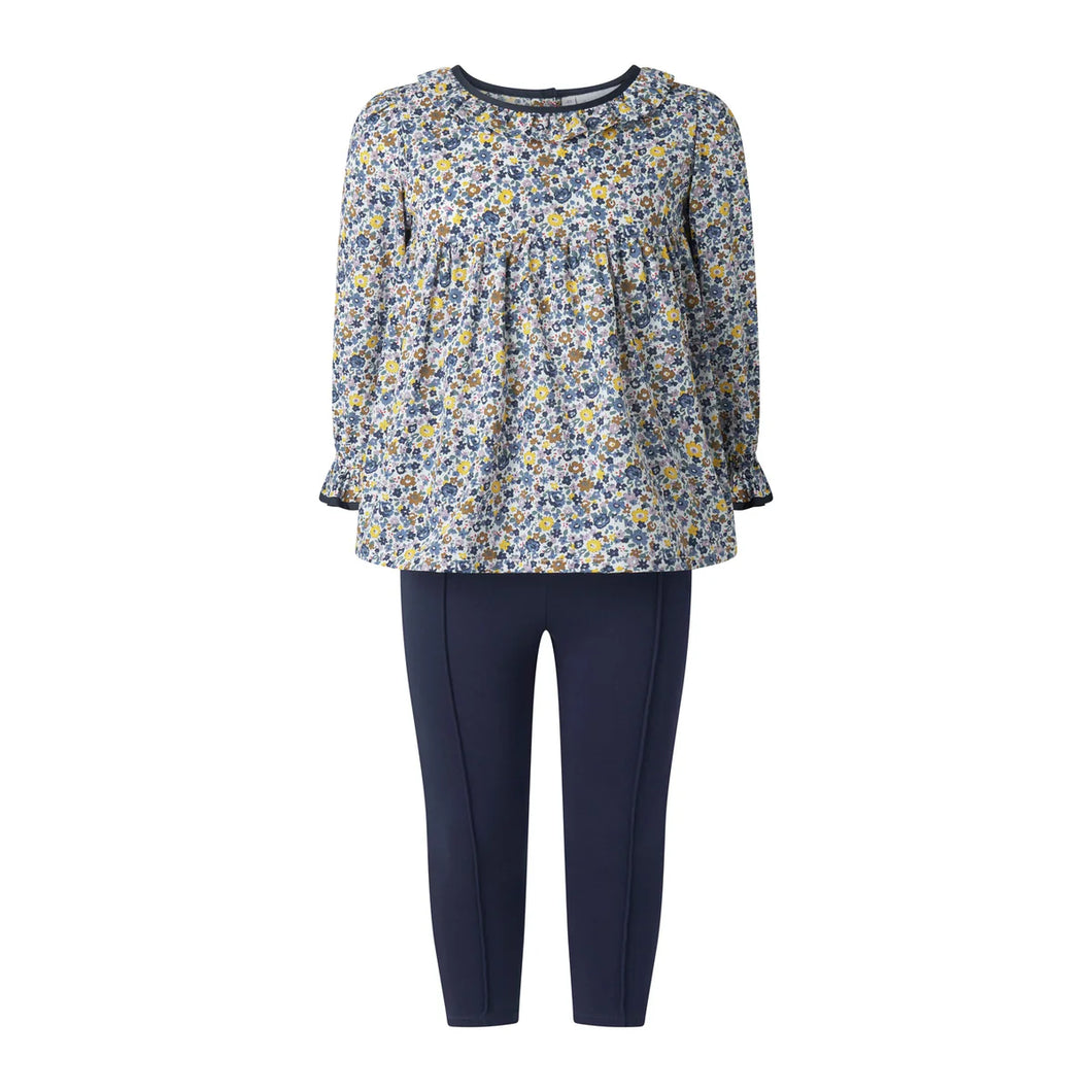 Floral Blouse and Legging Set