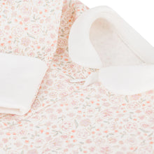 Load image into Gallery viewer, Baby Girl Front Zip Floral Footie with Collar
