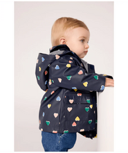Load image into Gallery viewer, Baby Girl Multi Heart Hooded Raincoat
