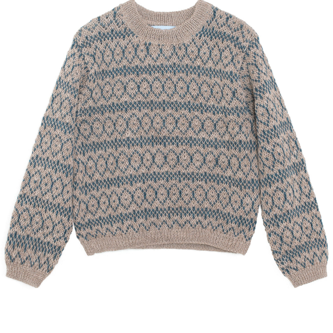 Alpaca Dark Reef Pattern Sweater