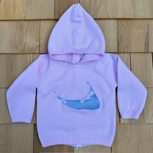 Load image into Gallery viewer, Hooded, Zip Back Baby Sweater with Image of Nantucket
