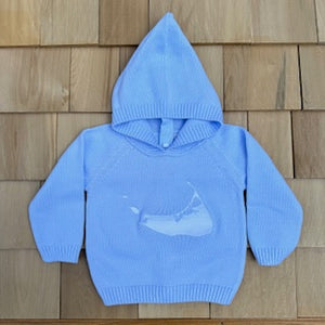 Hooded, Zip Back Baby Sweater with Image of Nantucket