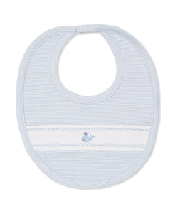 Classic Treasures Whale Bib- Blue