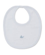 Load image into Gallery viewer, Crabs and Whales Hand Embroidered Bib- Blue
