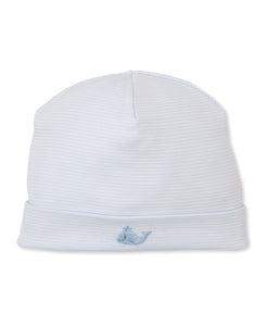 Crabs and Whales Hand Embroidered Hat- Blue