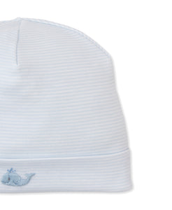 Crabs and Whales Hand Embroidered Hat- Blue