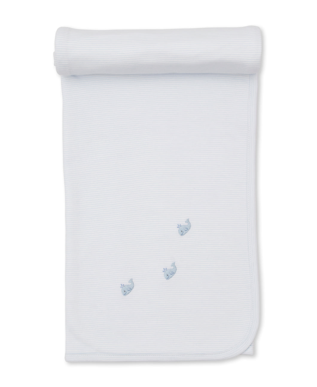 Crabs and Whales Hand Embroidered Blanket- Blue