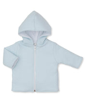 Load image into Gallery viewer, Baby Blue Jacquard Padded Zip Jacket
