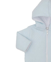 Load image into Gallery viewer, Baby Blue Jacquard Padded Zip Jacket
