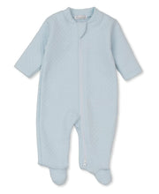 Load image into Gallery viewer, Blue Jacquard Zip Footie
