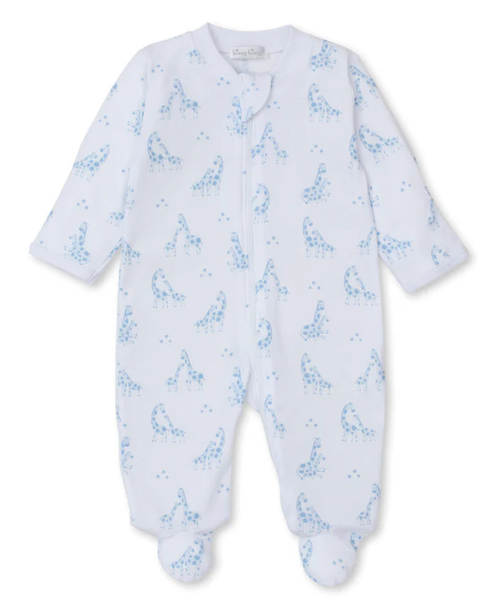 Blue Giraffe Glee Zip Footie