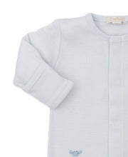 Load image into Gallery viewer, Crabs and Whales Hand Embroidered Footie - Blue
