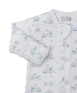 Forest Fanfare Zip Footie- Blue